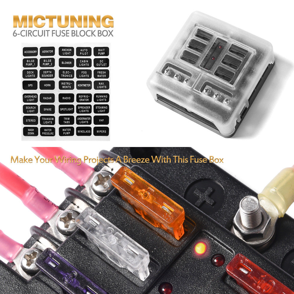 6-Way Blade Fuse Block Box Holder