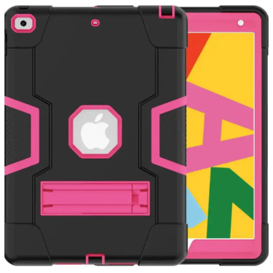 Rugged Case for iPad Series (Black & Rose Red)