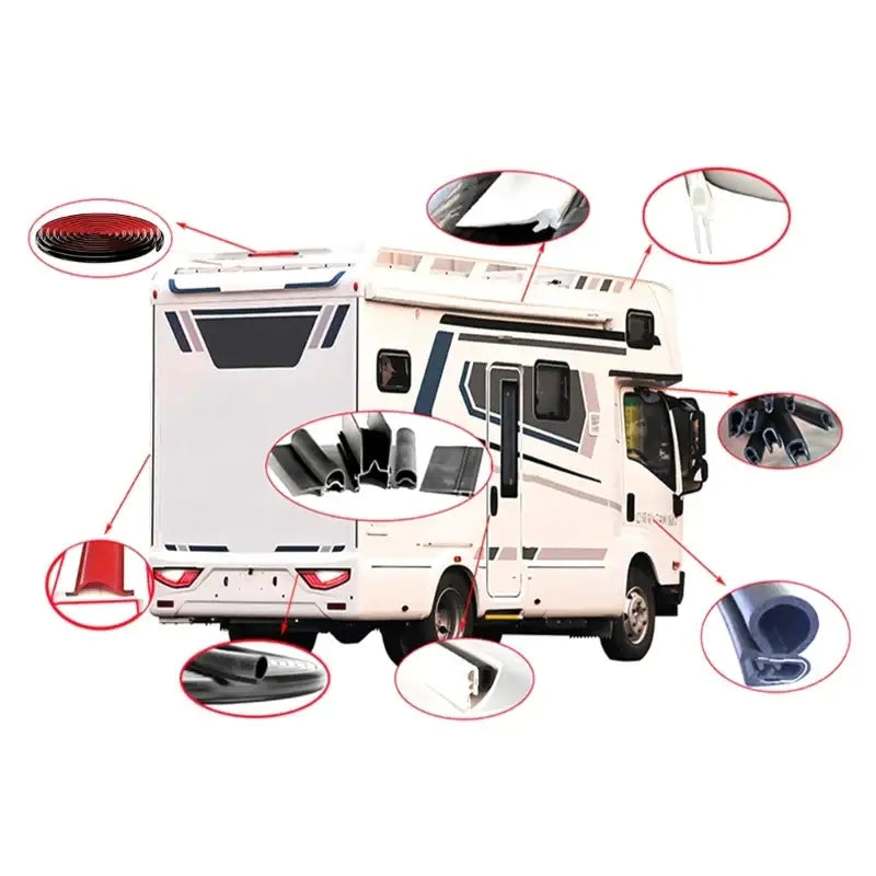 RV / Caravan Roof Rainwater Gutter PVC (available in Black & White)