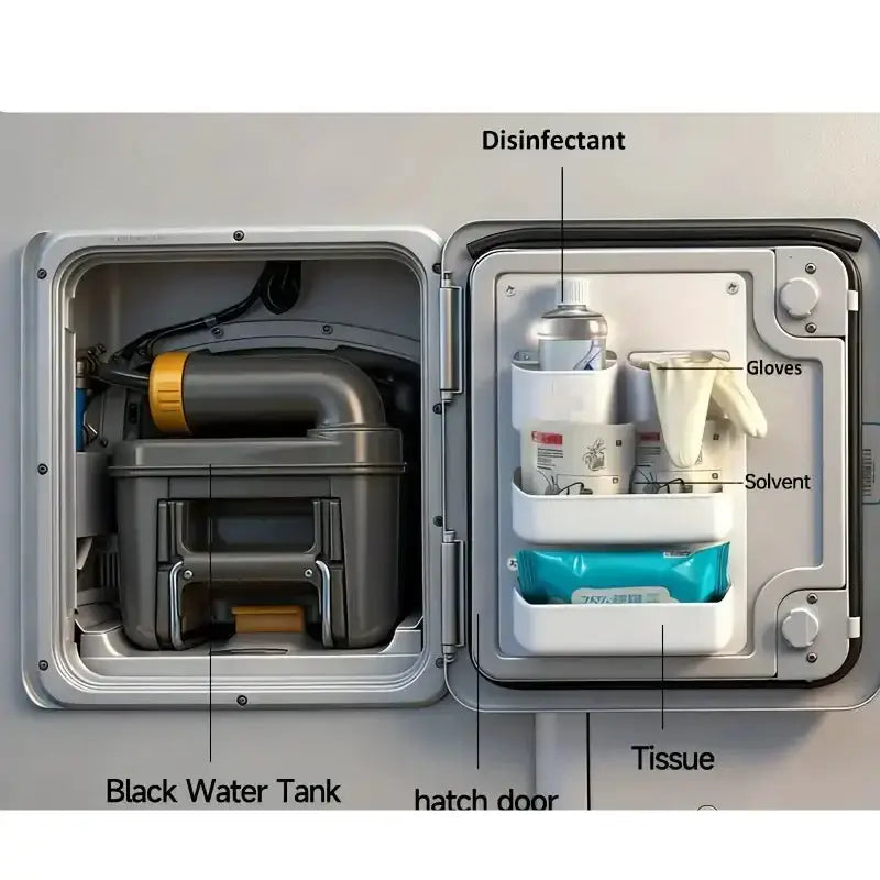 RV Toilet Door Storage Pocket