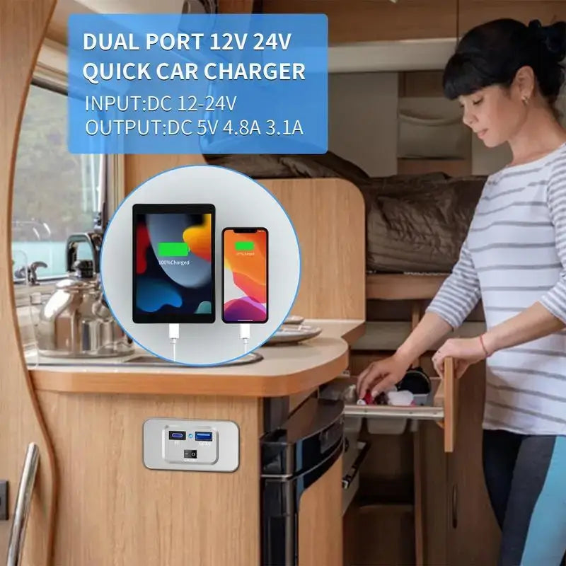 RV USB PD QC3 Fast Charging Outlet (different models available)