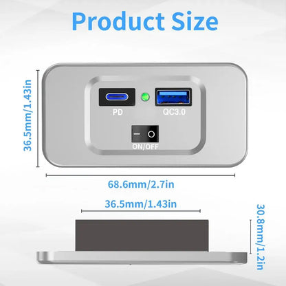 RV USB PD QC3 Fast Charging Outlet (different models available)