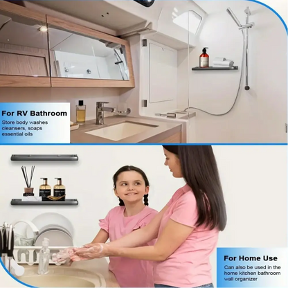 RV Wall-Mount Foldable Aluminum Storage Shelves