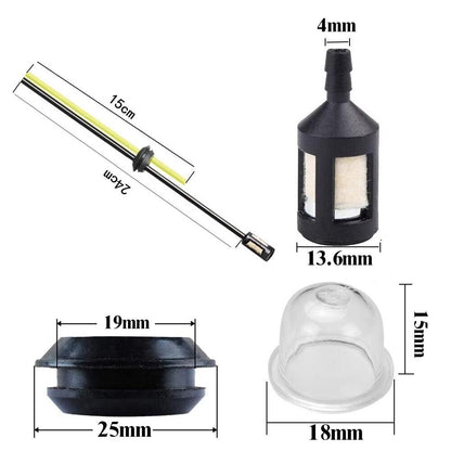2 Set Whipper Snipper Line Trimmer Cutter Fuel Line Filter Hose Pipe Tank Kit - salelink.co.nz