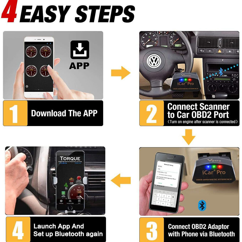 Vgate iCar Pro Bluetooth 4.0 OBD2 Code Scanner ELM327 V2.2 Diagnostic Scanner - salelink.co.nz