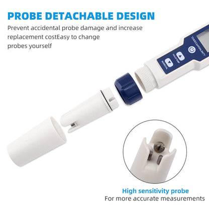 5 in 1 Pen Meter PH EC TDS Salinity Temp LCD Digital Water Quality Monitor Test - salelink.co.nz