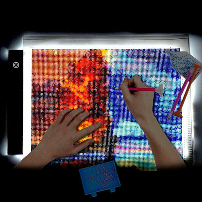 5D Diamond Painting Tools DIY Art Craft + LED Pad Light Board With Stand Holder