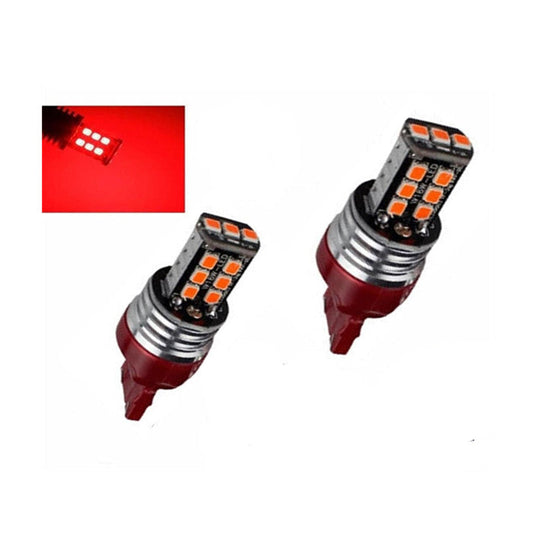 2 X T20 7443 15 RED LED DUAL FILAMENT CAR UTE BRAKE STOP TAIL LIGHT BULB 12V