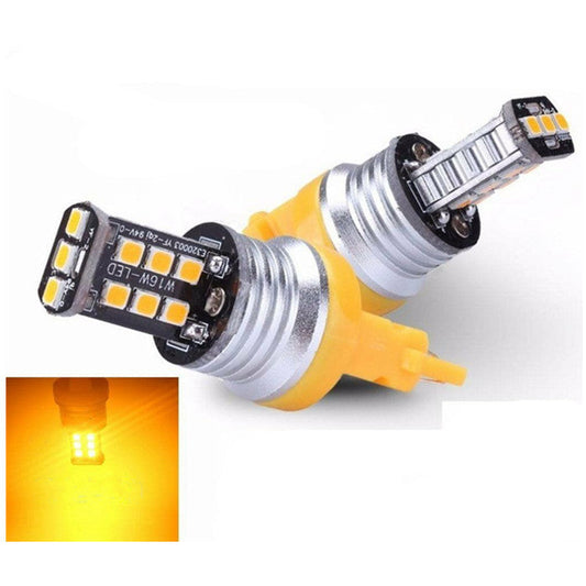 2 X T20 7440 7443 LED AMBER INDICATOR TURN SIGNAL CAR UTE 4WD LIGHT BULB GLOBE
