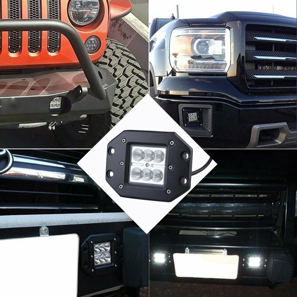 2 x 4inch LED Work Light Bar Flood 12V 24V 5" Lamp - salelink.co.nz
