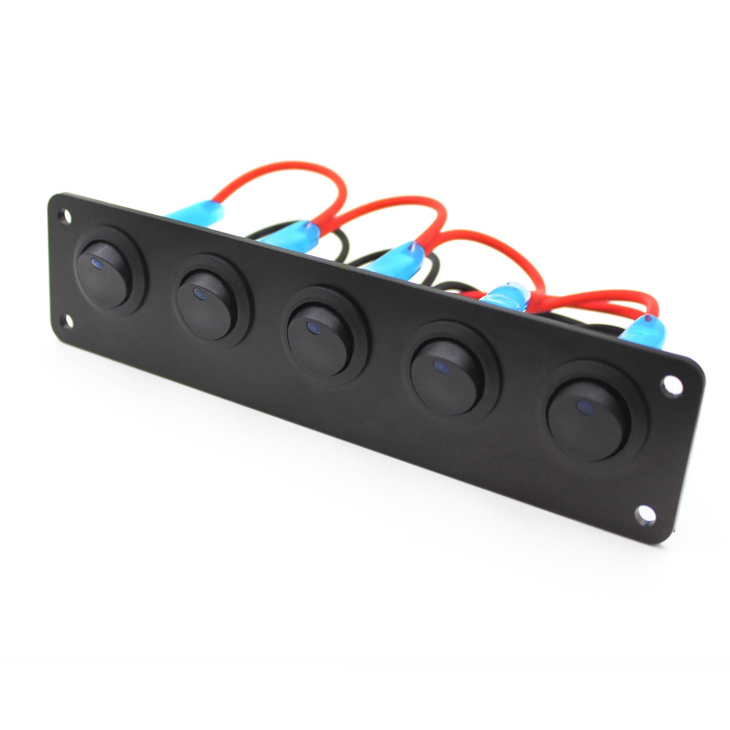 5 Gang Rocker Switch Panel Car Blue LED Circuit Breaker 12V - Buy Kiwi ...