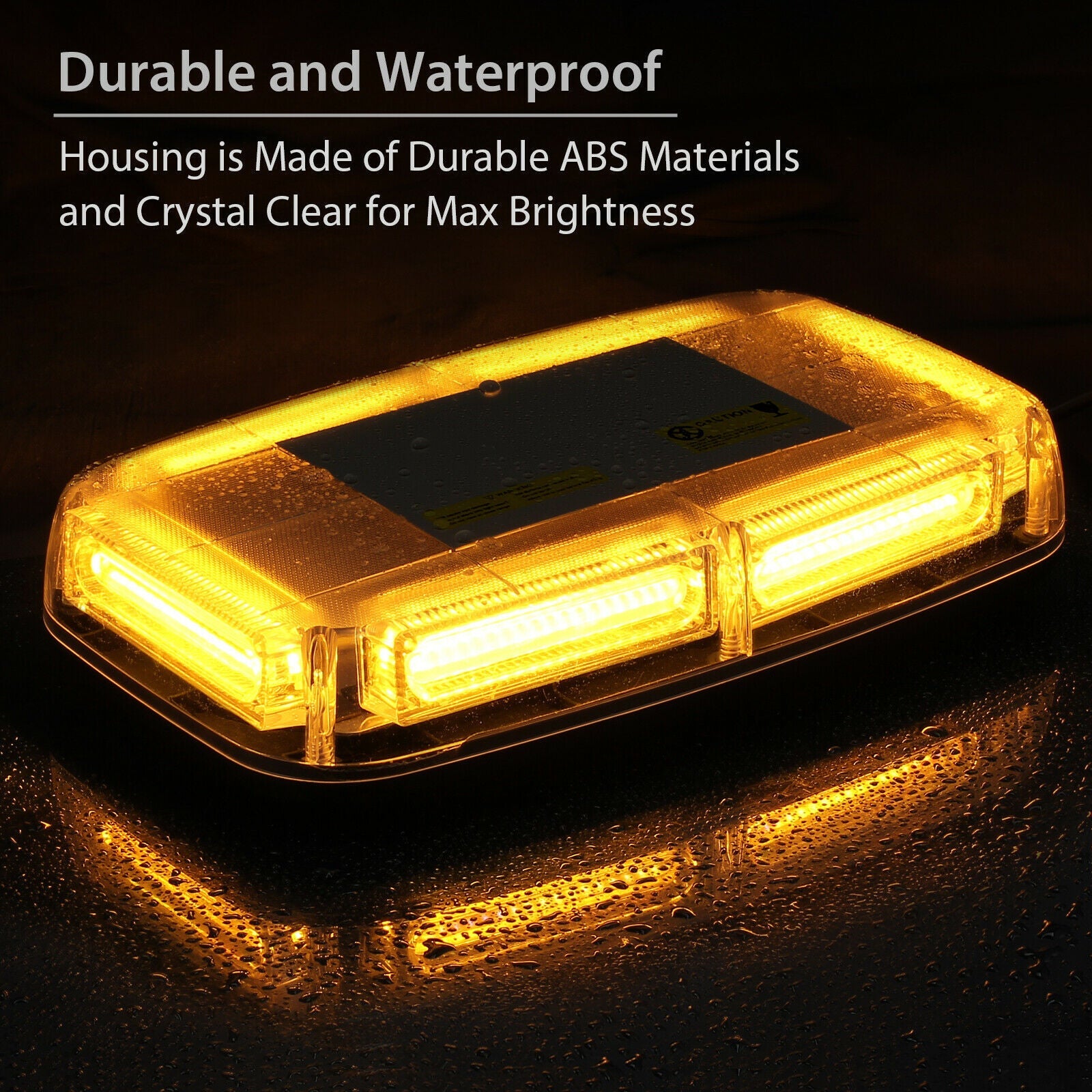 6-COB LED Beacon Flashing Magnetic Emergency Warning Strobe Amber Light 12/24V - salelink.co.nz