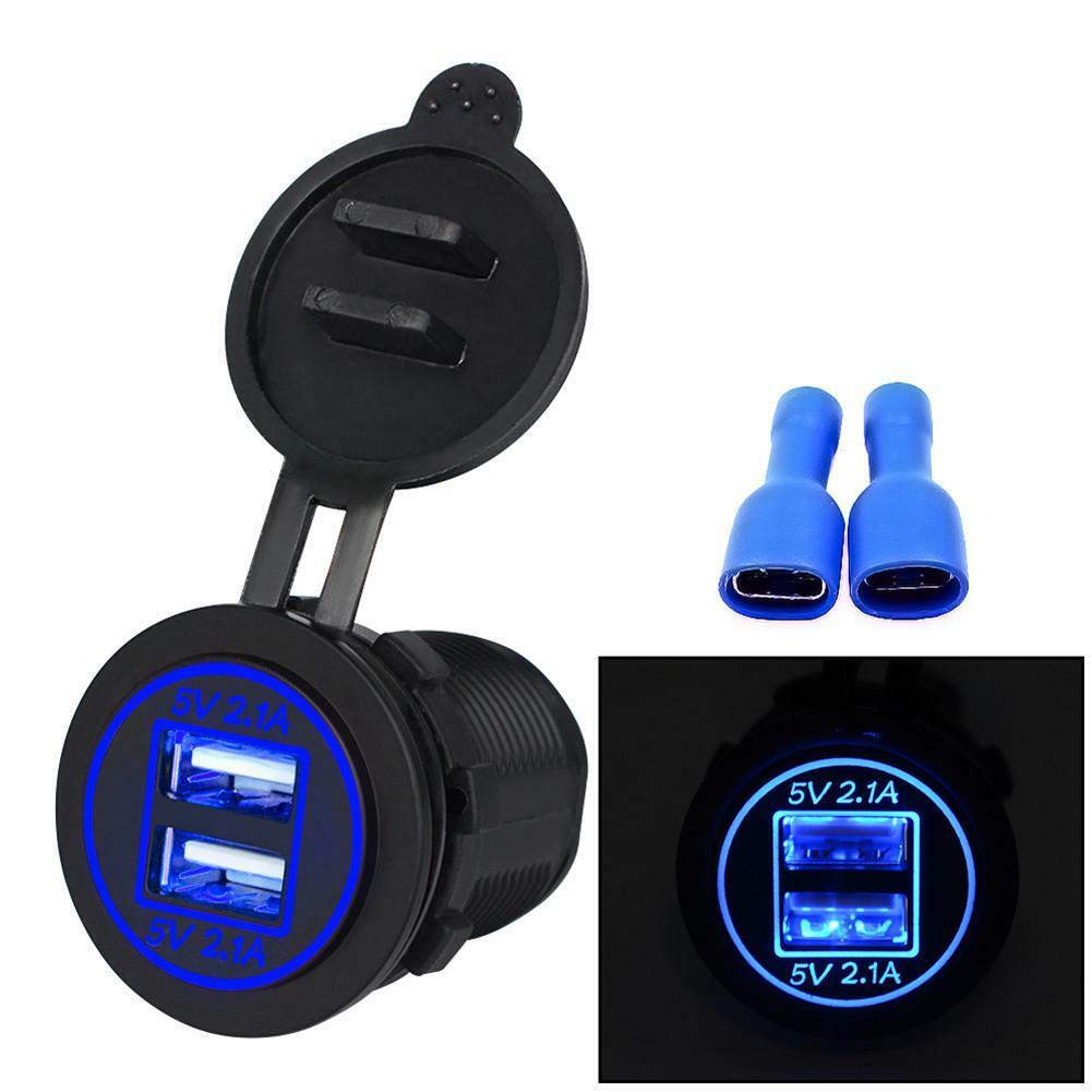5V 4.2A Dual 2USB Charger Socket Adapter Power Outlet for 12V 24V Car - salelink.co.nz