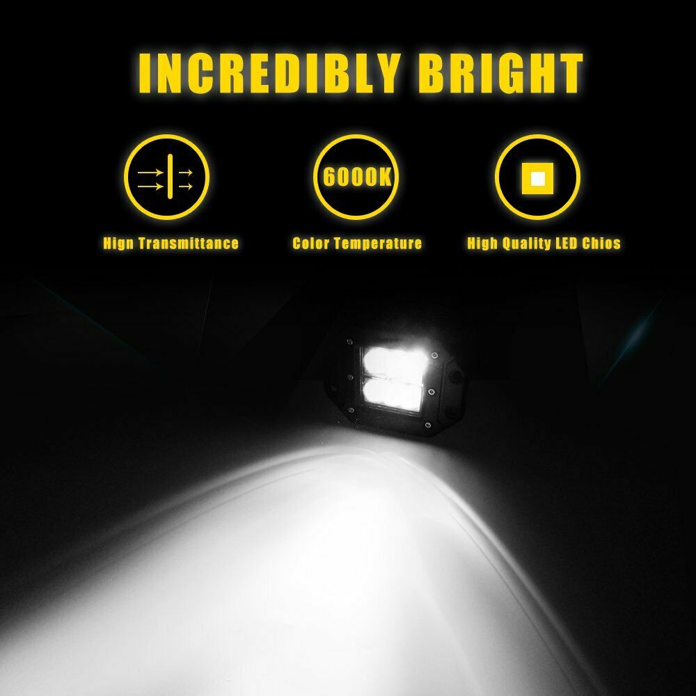 2 x 4inch LED Work Light Bar Flood 12V 24V 5" Lamp - salelink.co.nz