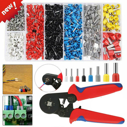 1200PC Ferrule Crimper Electrical Terminals Bootlace 0.25-10mm² Cord End Ratchet - salelink.co.nz