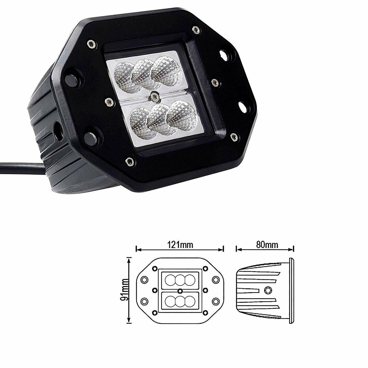 2 x 4inch LED Work Light Bar Flood 12V 24V 5" Lamp - salelink.co.nz