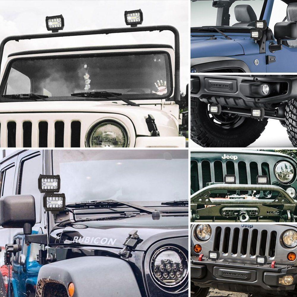 2x 4inch CREE LED Work Light Bar Spot Flood OffRoad Driving Reverse 4x4 Ford - salelink.co.nz