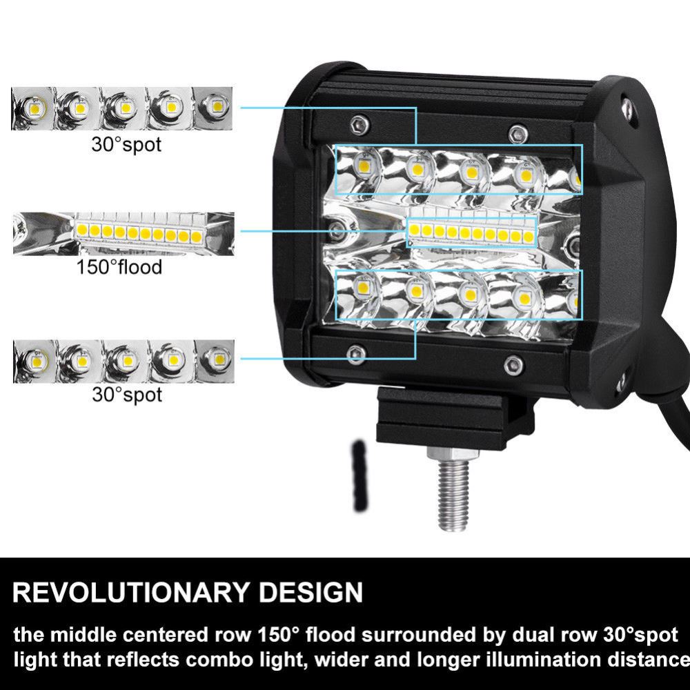 2x 4inch CREE LED Work Light Bar Spot Flood OffRoad Driving Reverse 4x4 Ford - salelink.co.nz