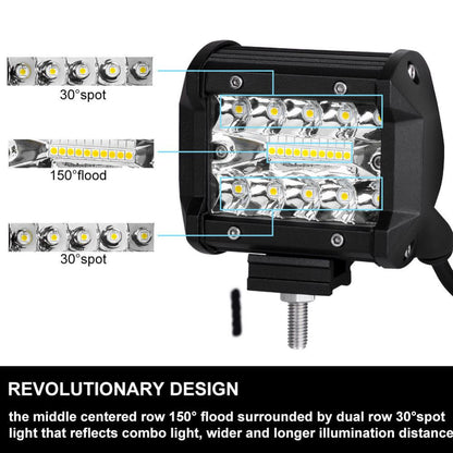 2x 4inch CREE LED Work Light Bar Spot Flood OffRoad Driving Reverse 4x4 Ford - salelink.co.nz