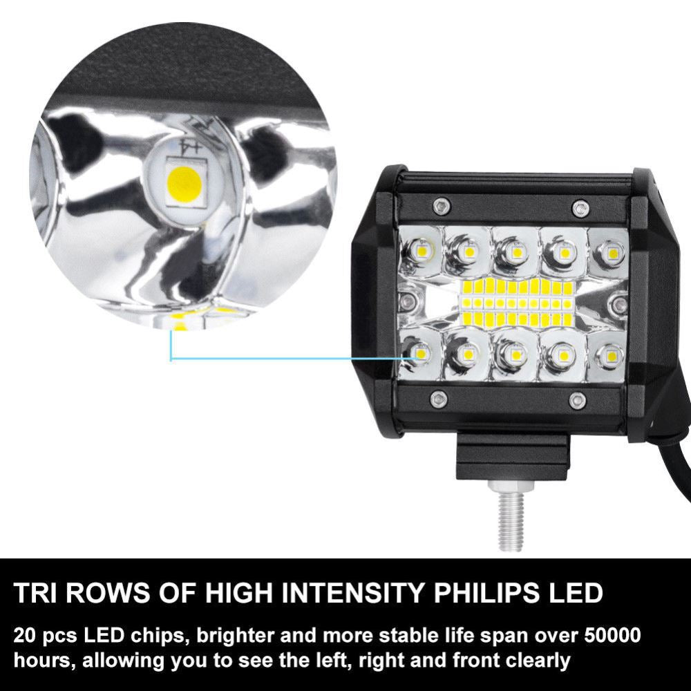 2x 4inch CREE LED Work Light Bar Spot Flood OffRoad Driving Reverse 4x4 Ford - salelink.co.nz