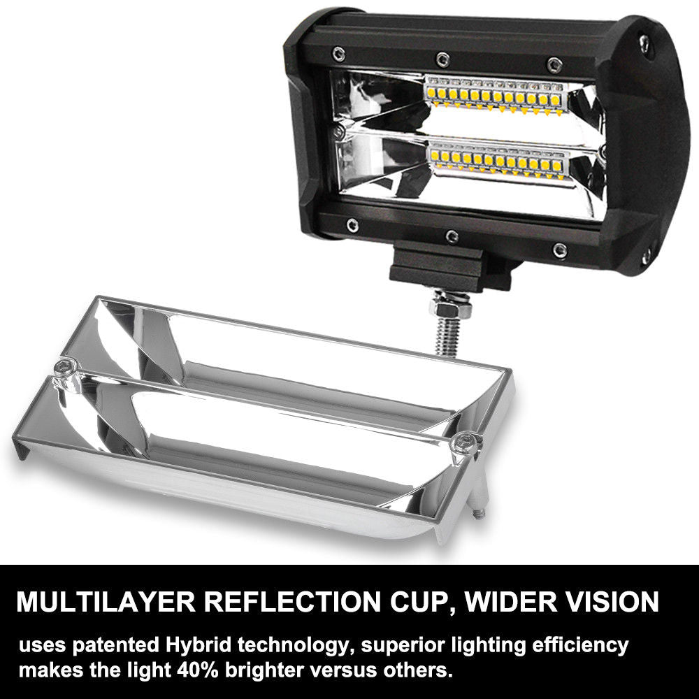 2X 5inch LED Work Driving Light Bar Flood Beam Offroad Boat Truck 12V 24V - salelink.co.nz