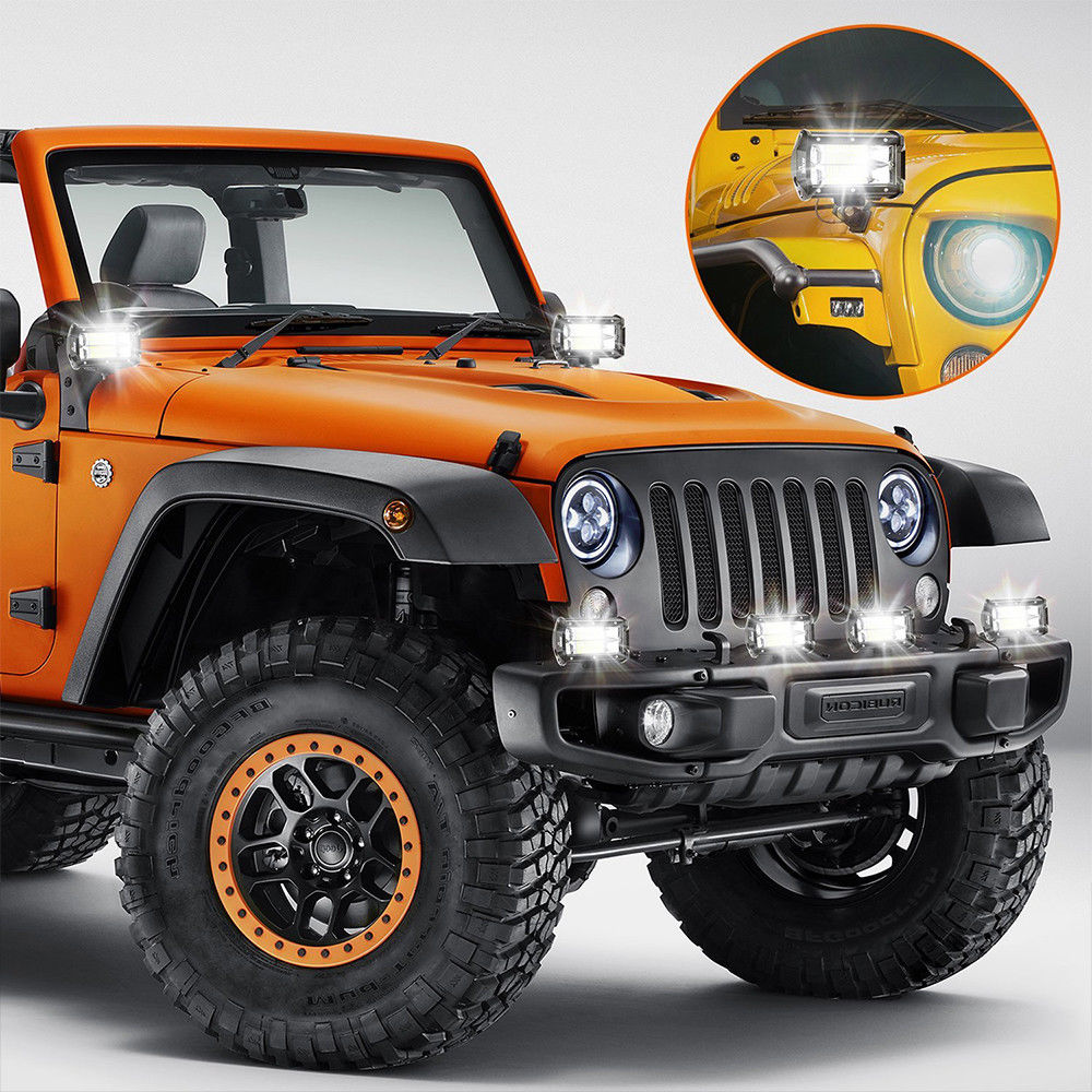 2X 5inch LED Work Driving Light Bar Flood Beam Offroad Boat Truck 12V 24V - salelink.co.nz