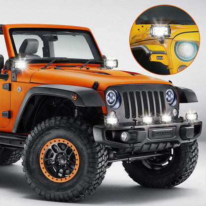 2X 5inch LED Work Driving Light Bar Flood Beam Offroad Boat Truck 12V 24V - salelink.co.nz