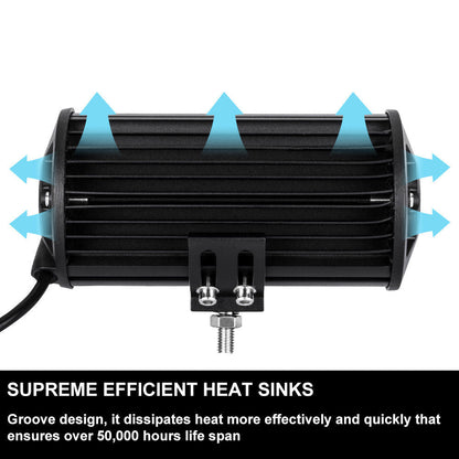 Pair 7inch Led Work Light Bar Spot Flood Offroad Driving 4wd 4x4 Reverse