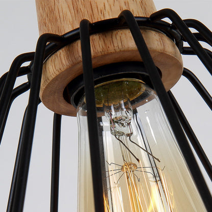 Wood Pendant Light Modern Ceiling Lights Black Lamp Pendant Lighting