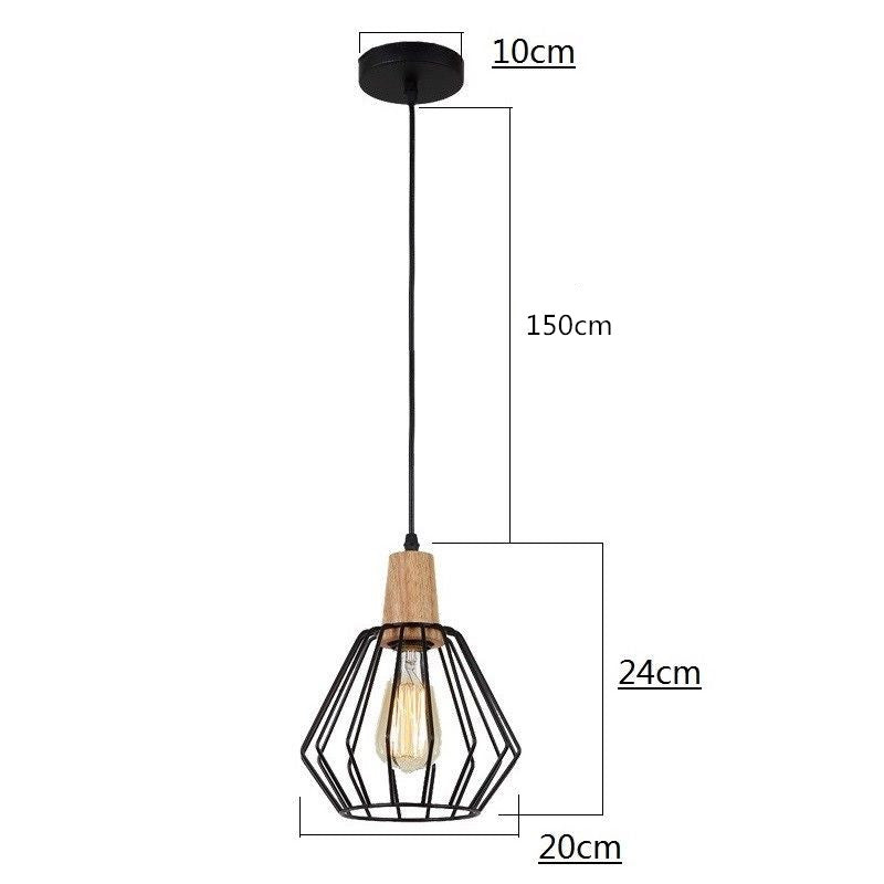 Wood Pendant Light Modern Ceiling Lights Black Lamp Pendant Lighting