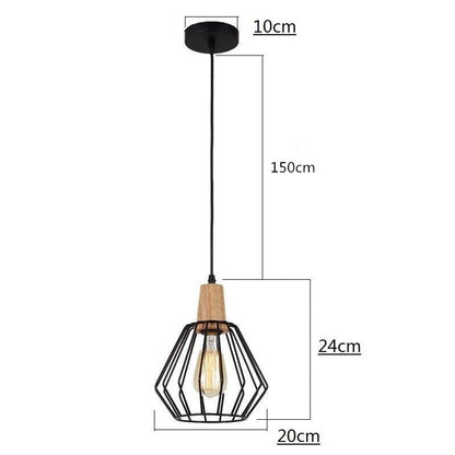 Wood Pendant Light Modern Ceiling Lights Black Lamp Pendant Lighting