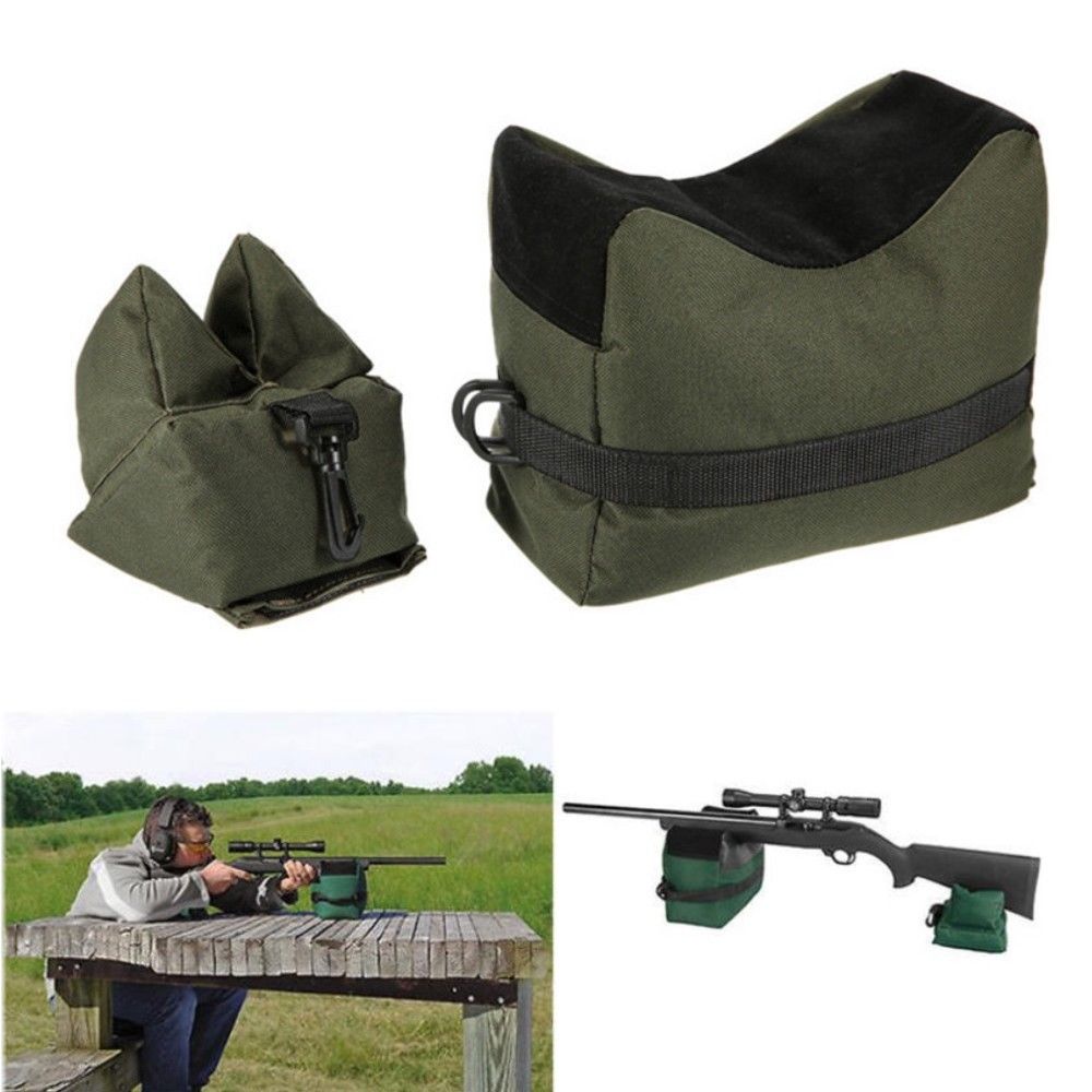 Shooting Range Sand Bag Set Rifle Bench Rest Stand Front Rear Bag Hunting - salelink.co.nz
