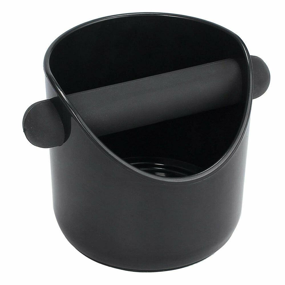 Coffee Knock Box Espresso Grinds Waste Container Tamper Bin Black
