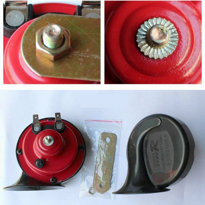 Pair 12V Loud Single Tone Snail Air Horns Set Siren