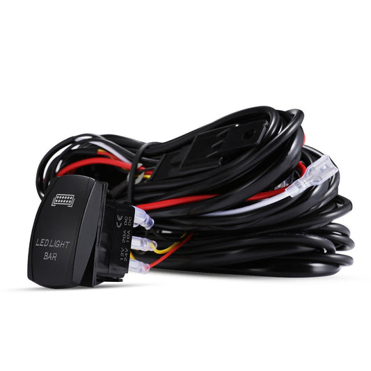Universal LED Work Light Bar Wiring Loom Harness Kit With fuse and relay For SUV