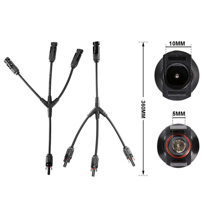 MC4 3 into 1 Connector Cable Pair, PV Solar Panel Connectors - salelink.co.nz
