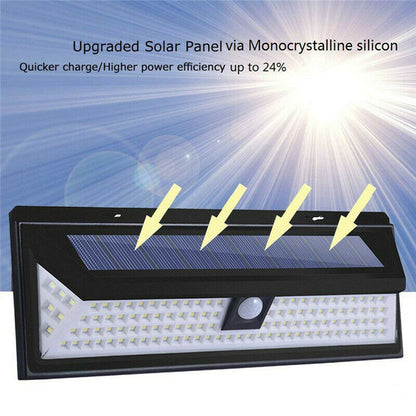118 LED Solar Power PIR Motion Sensor Wall Light Outdoor Garden Lamp Waterproof - salelink.co.nz