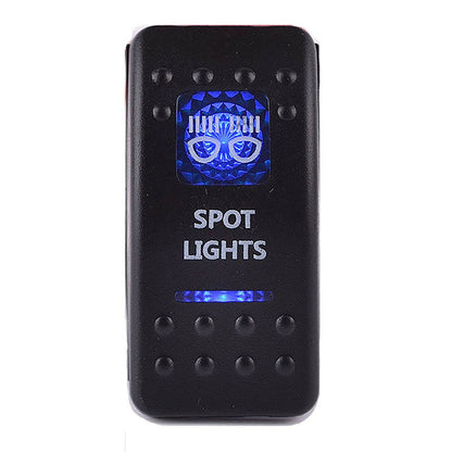 Rocker Switch SPOT LIGHTS - Blue - LED 4x4 Boat Caravan Marine 12v