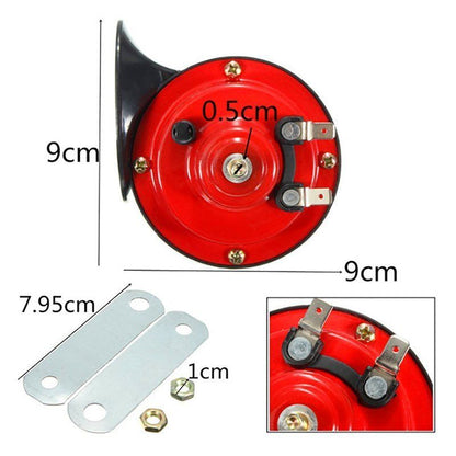 Pair 12V Loud Single Tone Snail Air Horns Set Siren