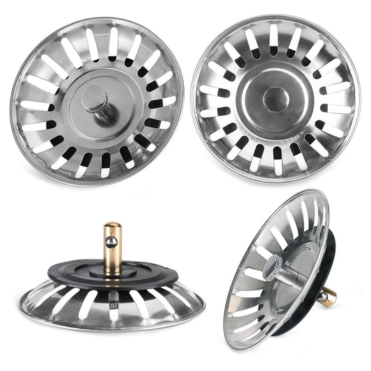 4 x Kitchen Waste Stainless Steel Sink Strainer Plug Drain Filter Basket Drainer