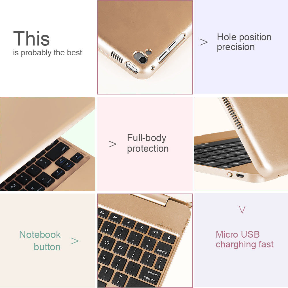 iPad Air 1/2, iPad 9.7 2017/2018 Bluetooth Keyboard Case