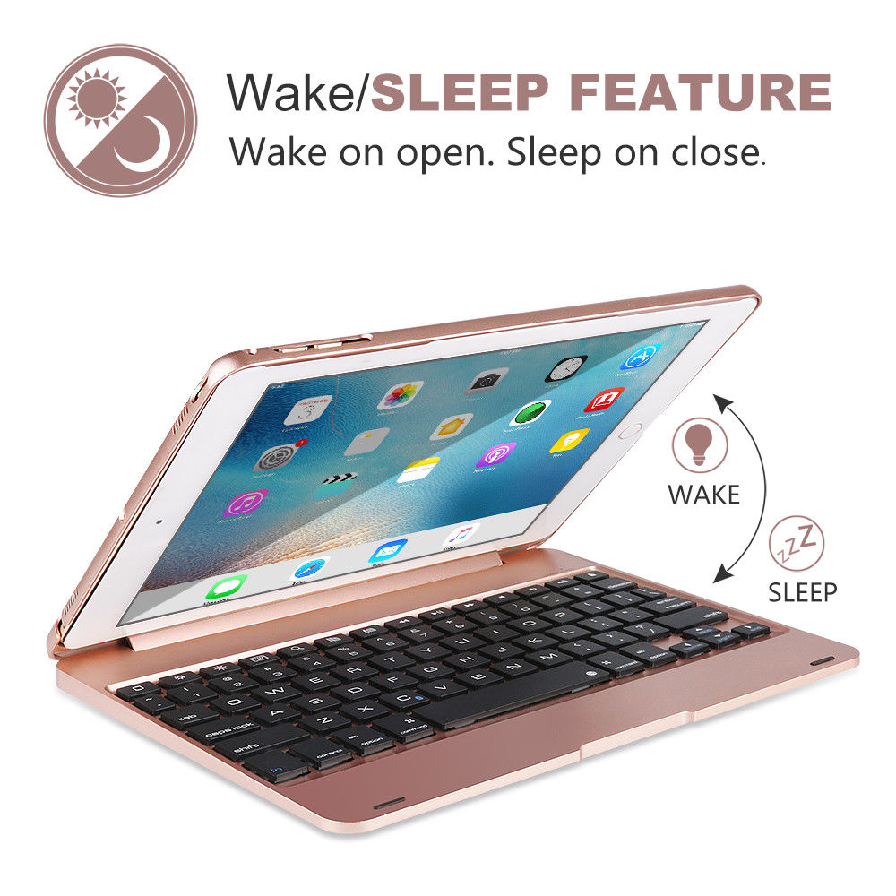 iPad Air 1/2, iPad 9.7 2017/2018 Slim Wireless Bluetooth Keyboard Case
