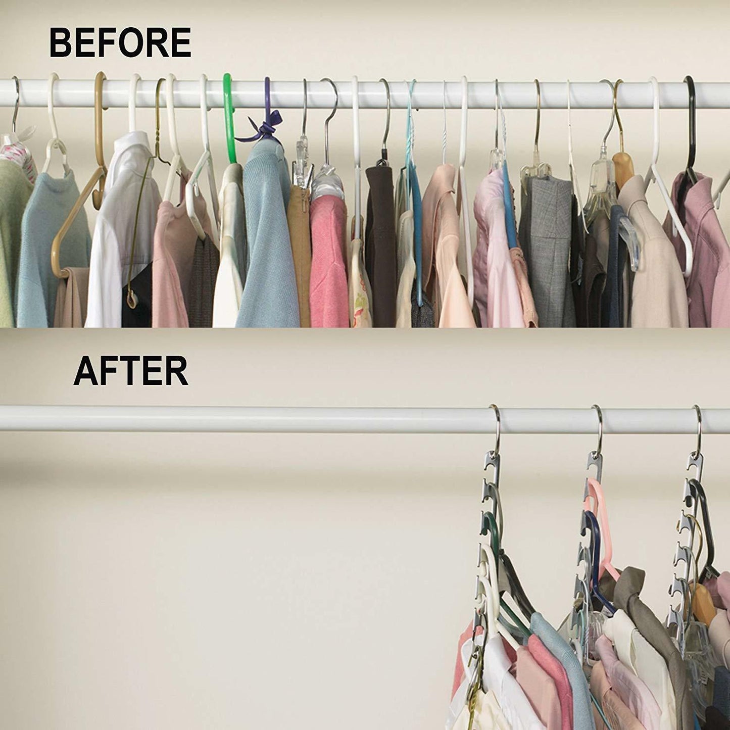 2PCS Space Saver Saving Metal Magic Hanger Clothes Closet Organize Hook - salelink.co.nz