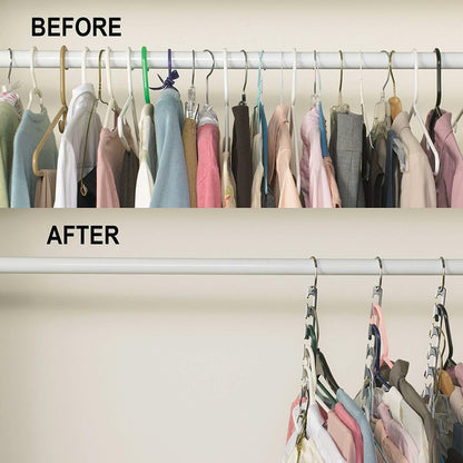 2PCS Space Saver Saving Metal Magic Hanger Clothes Closet Organize Hook - salelink.co.nz