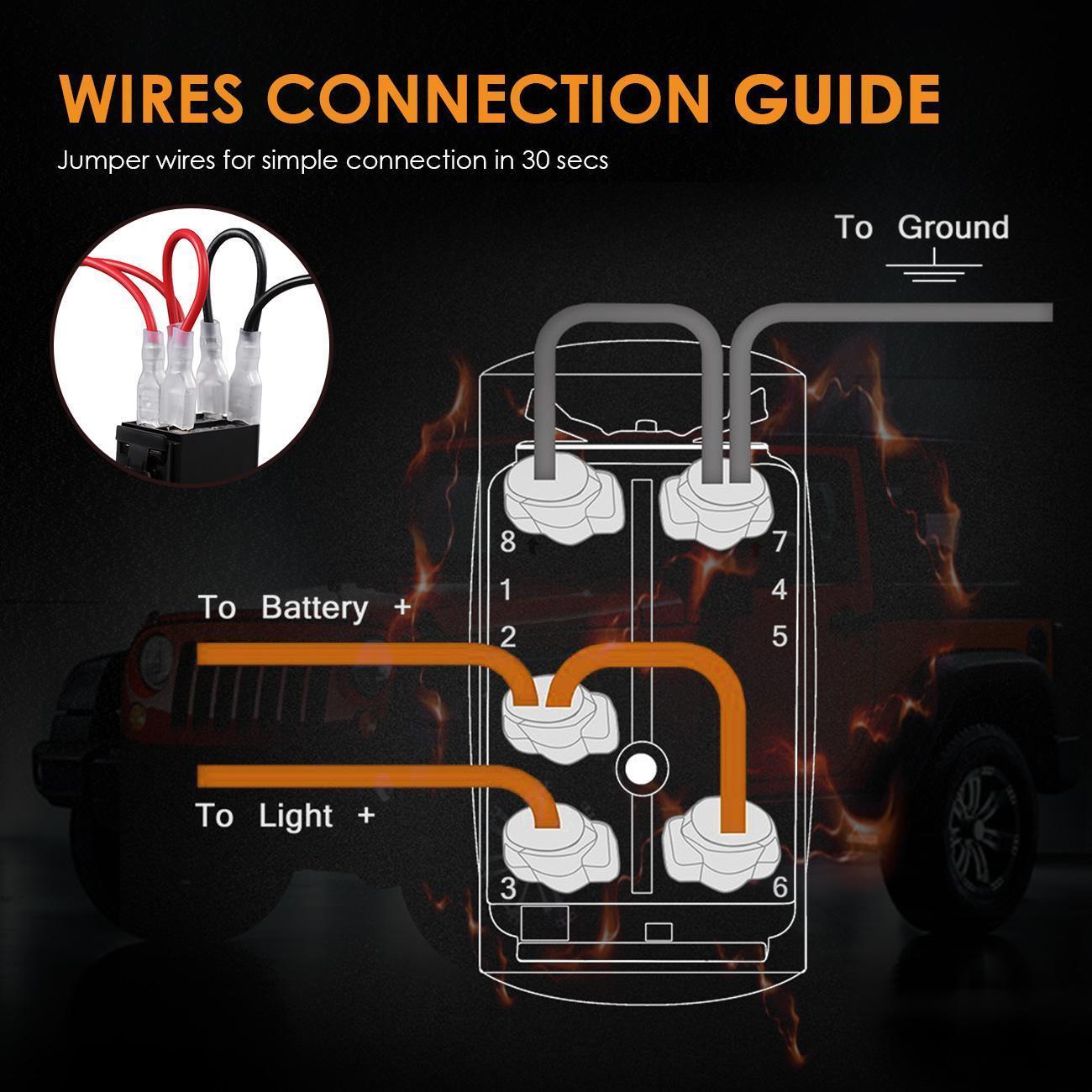 Universal LED Work Light Bar Wiring Loom Harness Kit With fuse and relay For SUV