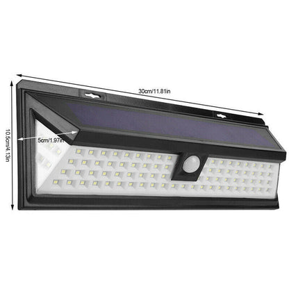 118 LED Solar Power PIR Motion Sensor Wall Light Outdoor Garden Lamp Waterproof - salelink.co.nz