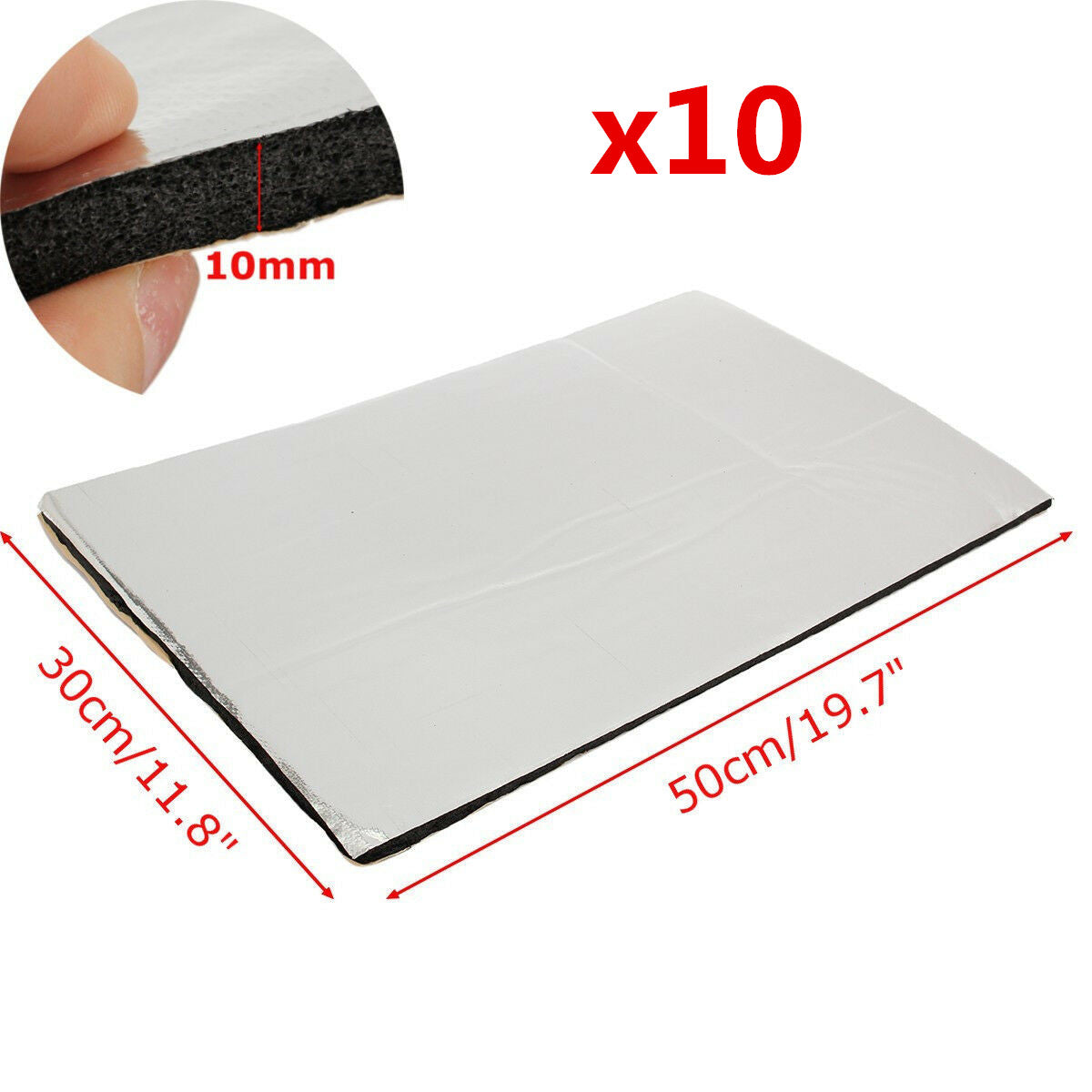 10Sheets 50x30CM Car Heat Insulation Deadening Sound Foam Deadener - salelink.co.nz