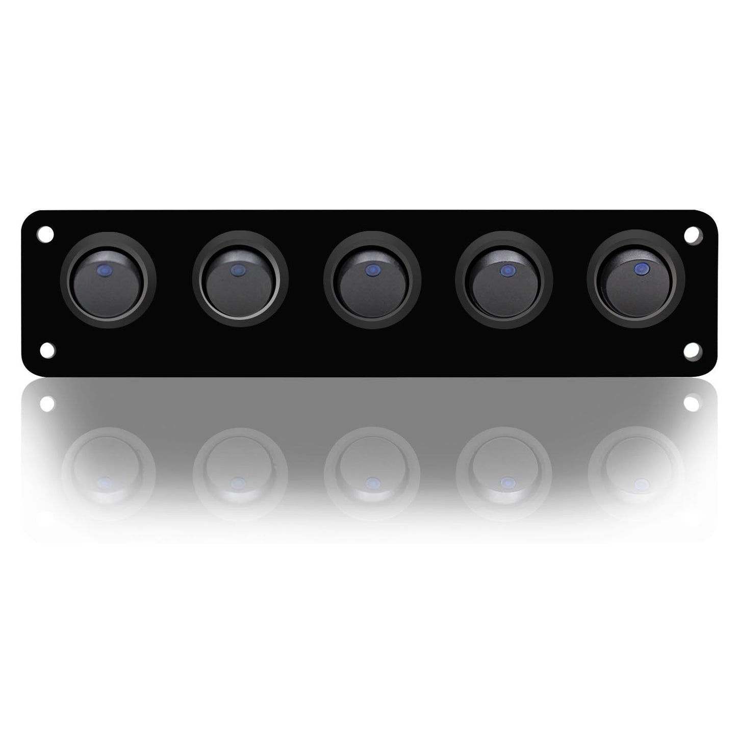 5 Gang Rocker Switch Panel Car Blue LED Circuit Breaker 12V