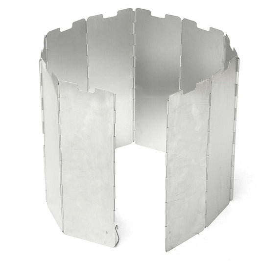 10 plates Fold Camping Cooker BBQ Gas Stove Wind Shield Screen Foldable Outdoor - salelink.co.nz