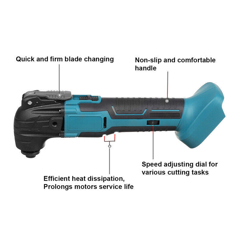 Cordless Oscillating Multi tool Variable Speed Blade Fits Makita 18V Battery